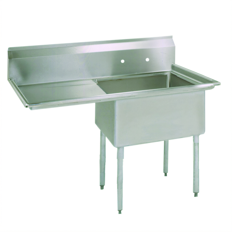 Product image #1 for BK Resources Economy 1-Compartment Stainless Steel Sink with Left Drainboard, 38-1/2 Inch
