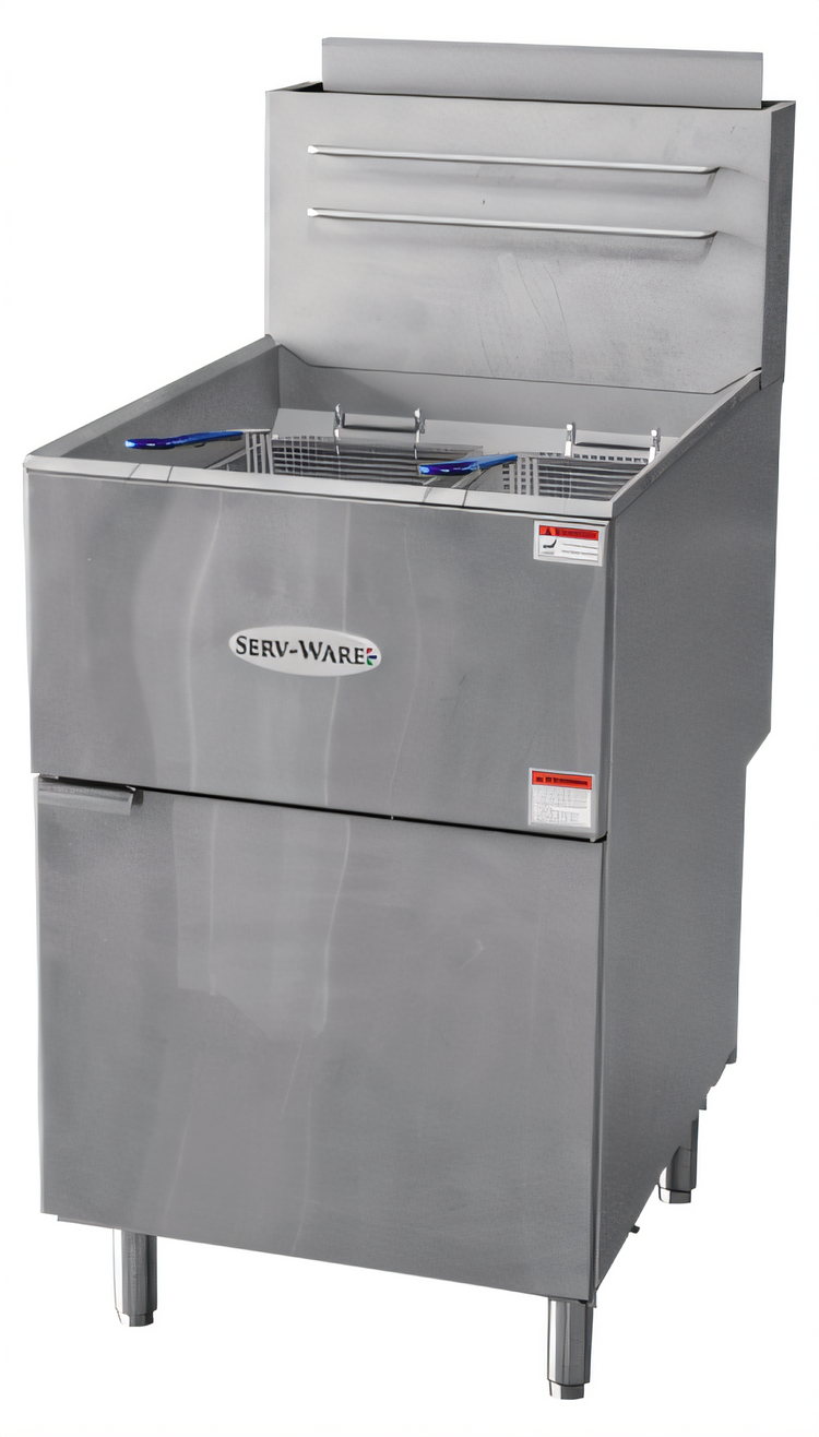 Product image #1 for Serv-Ware 75 lb Natural Gas Deep Fryer with 5 Burners