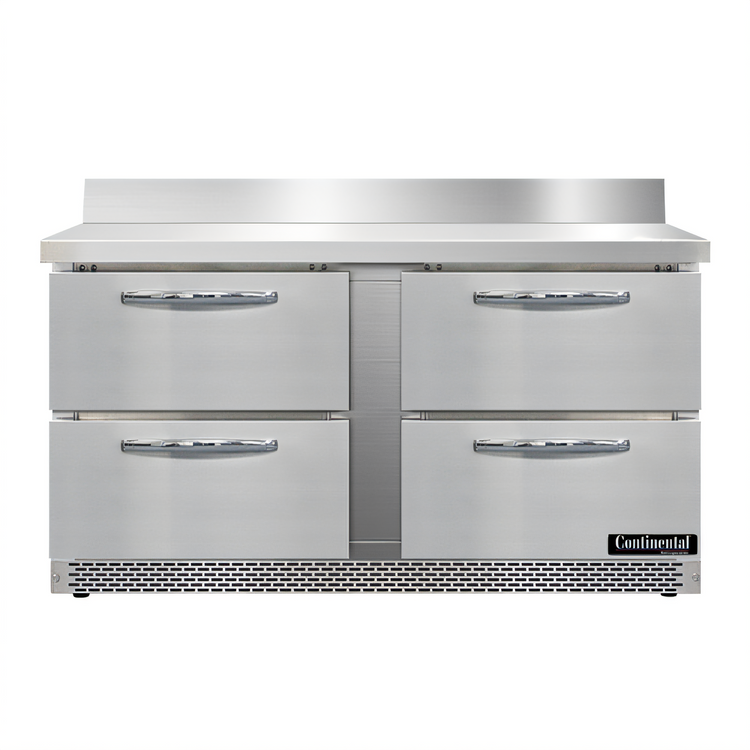 Product image #1 for Continental Refrigerator SWF60NBS-FB-D 60" Two-Section Worktop Freezer with Drawers and 5½" Backsplash