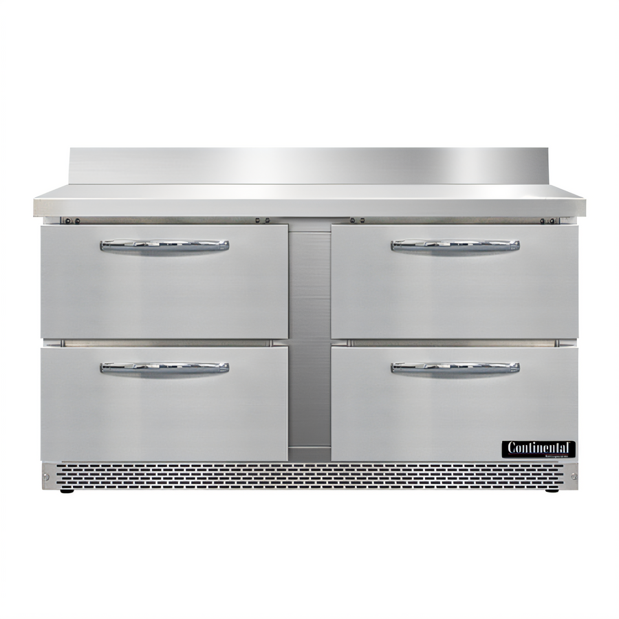 Product image #1 for Continental Refrigerator SWF60NBS-FB-D 60" Two-Section Worktop Freezer with Drawers and 5½" Backsplash