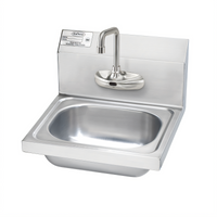 Krowne Wall-Mounted 20 Gauge Stainless Steel Hand Sink with Electronic Faucet, 12-1/2