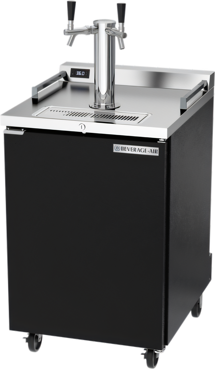 Product image #1 for Beverage-Air Dual Zone Wine & Beer Draft Cooler with 2-Tap Tower, 4-Keg Capacity, 24-Inch Wide