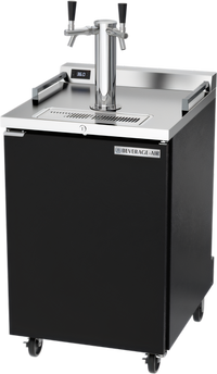 Beverage-Air Dual Zone Wine & Beer Draft Cooler with 2-Tap Tower, 4-Keg Capacity, 24-Inch Wide
