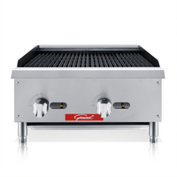 24-Inch Countertop Natural Gas Charbroiler with 35,000 BTU Burners