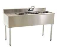Eagle Group 1800 Series 60-Inch Three-Compartment Underbar Sink Unit with Left Drainboard and Faucet