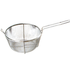 Thumbnail image #1 for Town Equipment 42939/DZ Round Stainless Steel Fryer Basket, 8-1/2-Inch Diameter, 4-1/2-Inch Deep, Medium Mesh, 8-Inch Handle