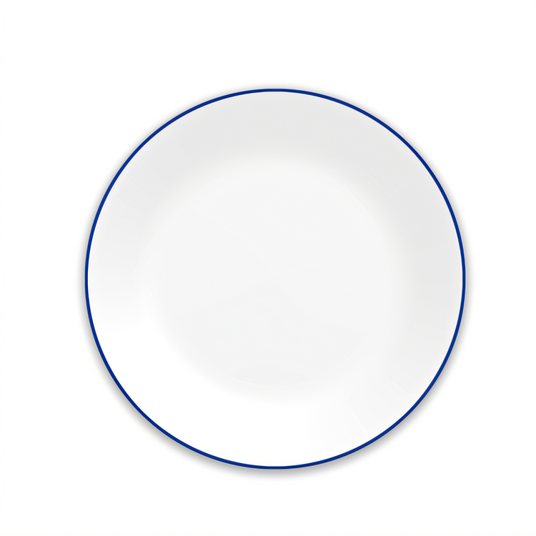 Product image #1 for Corelle Essentials 8-1/2 Inch Round White Vitrelle Glass Salad Plate with Blue Rim, Case of 24