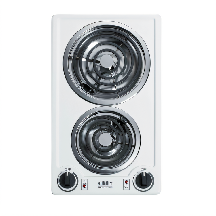 Product image #1 for Summit Commercial 12-Inch White Porcelain 2-Burner Electric Radiant Cooktop