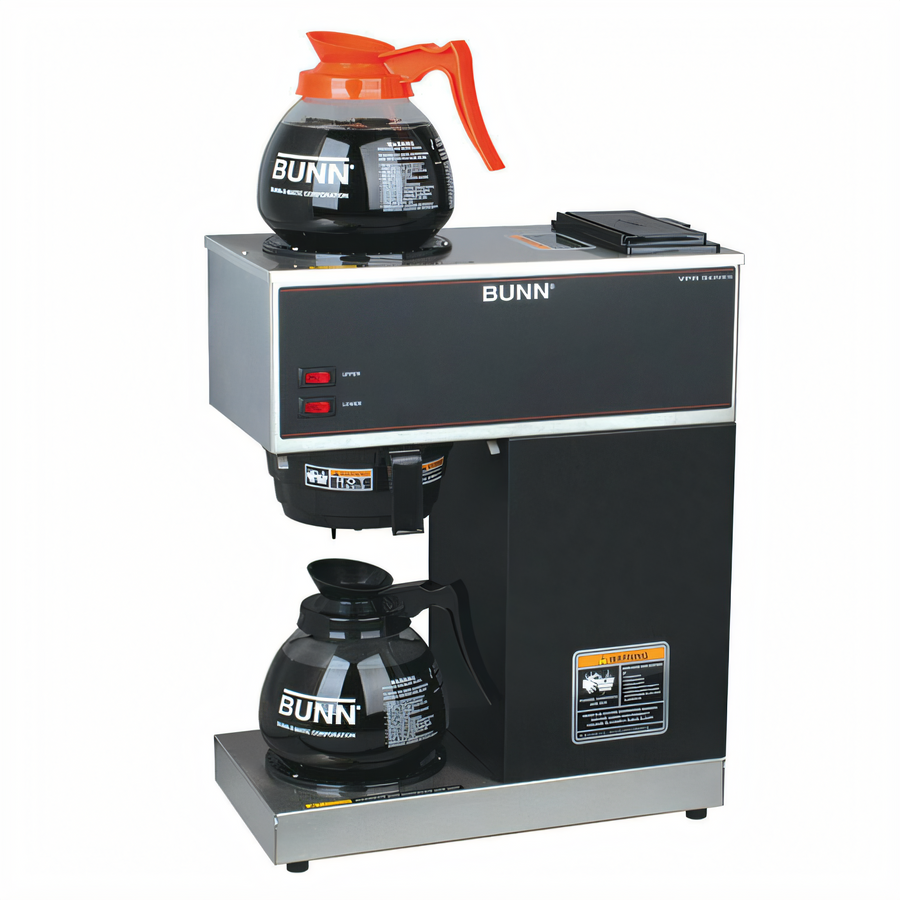 Product image #1 for BUNN VPR Single Pourover Commercial Drip Coffee Brewer with 2 Warmers and 2 Glass Decanters