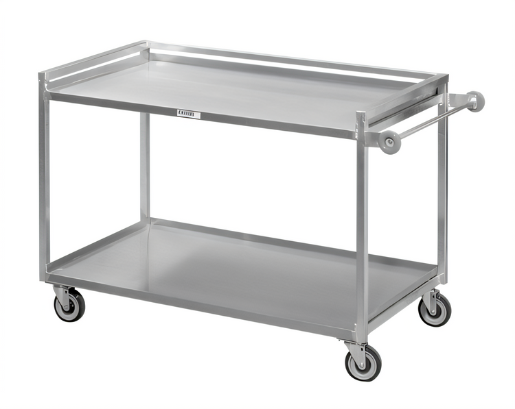 Product image #2 for Channel Lifetime Tough Heavy-Duty Aluminum Utility/Bussing Cart, 53 x 29 x 36 Inches, 2 Shelves, 500 lb Capacity