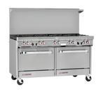 Thumbnail image #1 for Southbend (Middleby) S-Series S60CC 60-Inch Gas Restaurant Range with 10 Open Burners, 2 Cabinet Bases and Backriser with Hi-Shelf