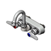 Thumbnail image #1 for T&S Brass B-1146-01 Wall-Mount Workboard Faucet, 4-Inch Centers, Swivel Gooseneck, 2.2 GPM