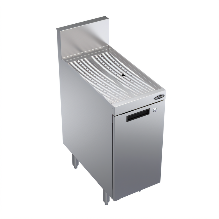 Product image #1 for Royal Series Stainless Steel Underbar Drainboard Cabinet with Locking Hinged Door, 12-Inch Wide x 24-Inch Deep