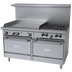 Thumbnail image #1 for Garland G Starfire Pro 60-Inch Gas Restaurant Range with 4 Open Burners, 36-Inch Griddle, and 2 Convection Ovens
