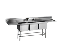 Eagle Spec-Master FN2054-3-36-14/3 Coved Corner Three-Compartment Stainless Steel Sink with Dual 36-Inch Drainboards