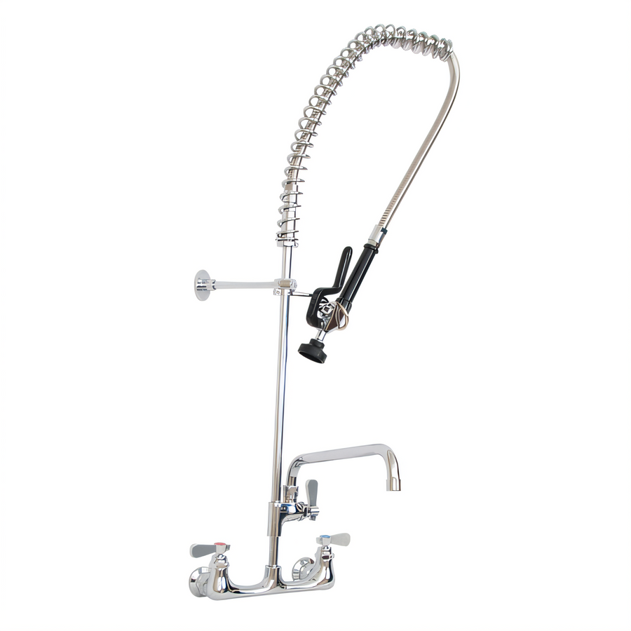 Product image #1 for OptiFlow Splash-Mount Pre-Rinse Assembly with 14-Inch Add-On Faucet, 8-Inch Centers