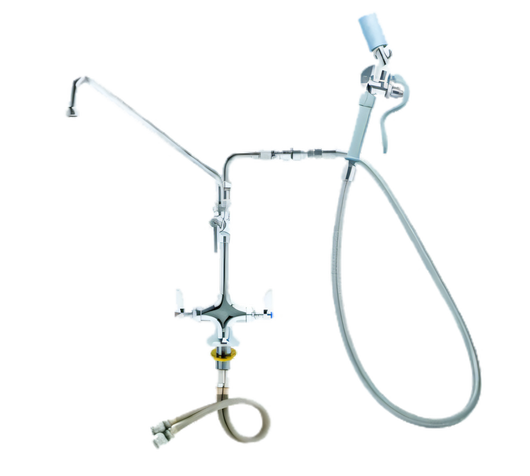 Product image #1 for Vulcan Double Pantry Deck-Mount Pre-Rinse Faucet with 16-Inch Add-On Faucet and Washdown Hose