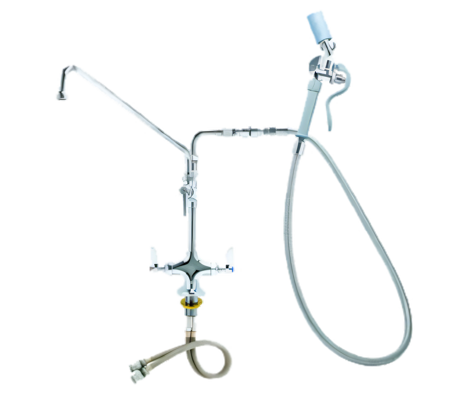 Product image #1 for Vulcan Double Pantry Deck-Mount Pre-Rinse Faucet with 16-Inch Add-On Faucet and Washdown Hose