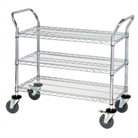Quantum 36-Inch x 18-Inch 3-Shelf Wire Utility Cart, Green Epoxy, 1200 lb Capacity