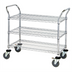 Thumbnail image #1 for Quantum 36-Inch x 18-Inch 3-Shelf Wire Utility Cart, Green Epoxy, 1200 lb Capacity