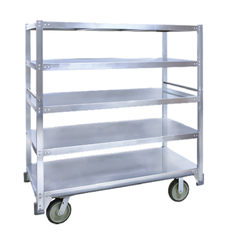 Product image #1 for Cres Cor Aluminum Queen Mary Cart with 5 Shelves and 8-Inch Swivel Casters