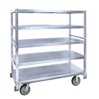 Cres Cor Aluminum Queen Mary Cart with 5 Shelves and 8-Inch Swivel Casters
