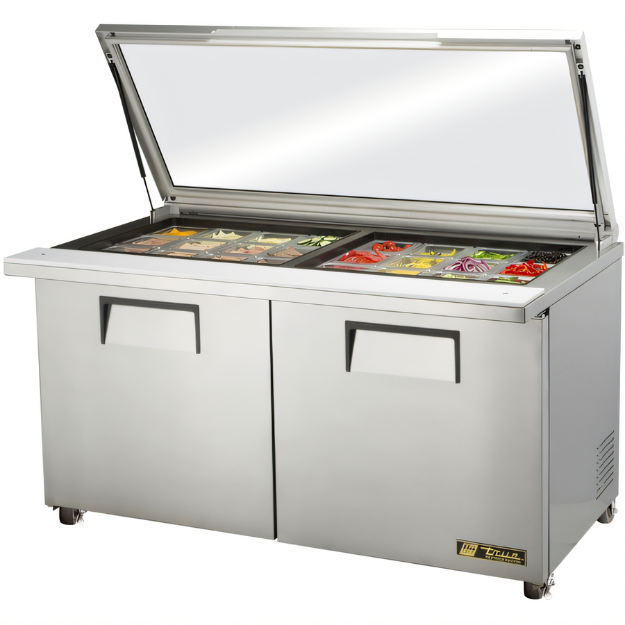 Product image #1 for True 60-Inch Mega-Top 2-Door Sandwich/Salad Prep Table with Flat Glass Lid