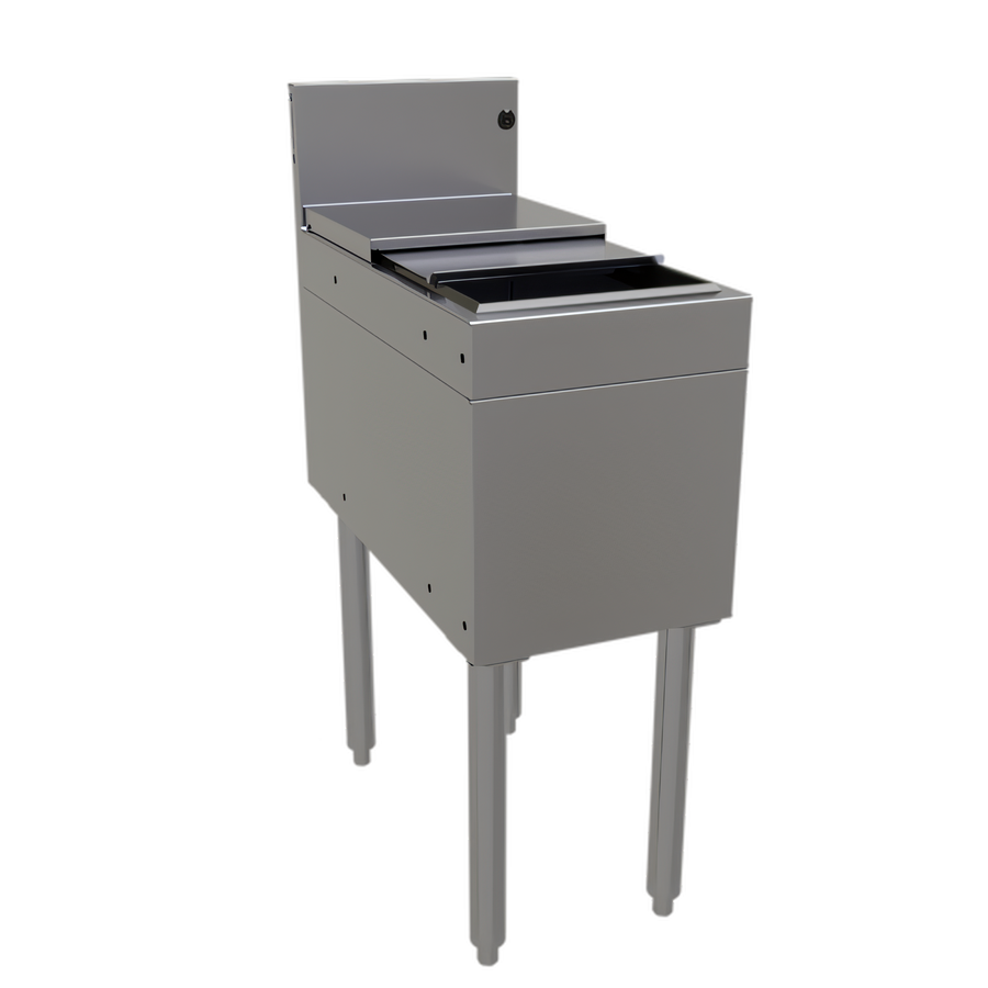 Product image #1 for Glastender Underbar Stainless Steel Ice Bin with Sliding Cover, 12 x 24 Inch, 42 lb Capacity