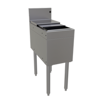 Glastender Underbar Stainless Steel Ice Bin with Sliding Cover, 12 x 24 Inch, 42 lb Capacity