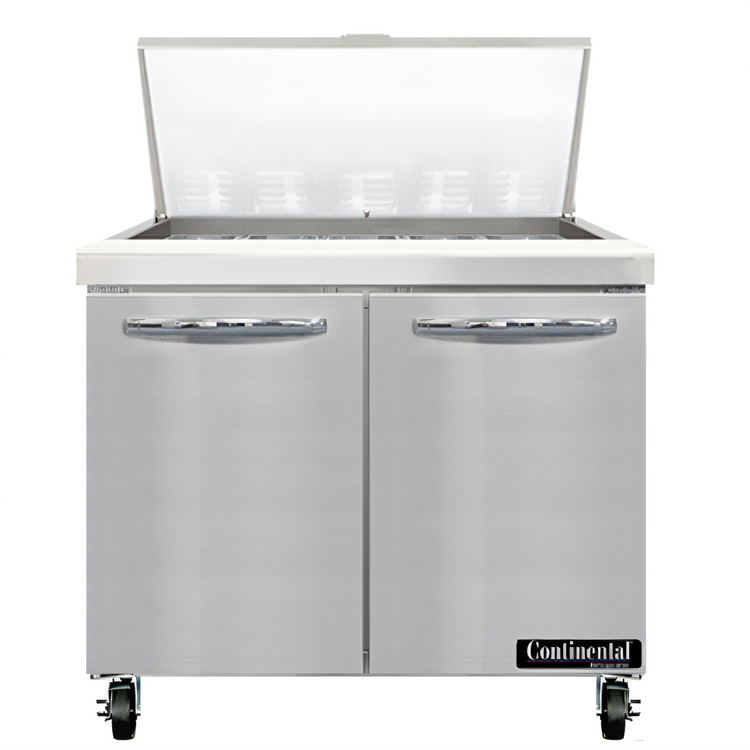 Product image #1 for Mighty Top 36" Two-Section Sandwich Prep Refrigerator with 15 Pan Capacity