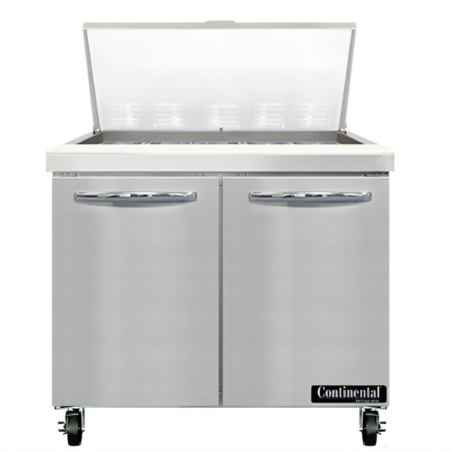 Product image #1 for Mighty Top 36" Two-Section Sandwich Prep Refrigerator with 15 Pan Capacity
