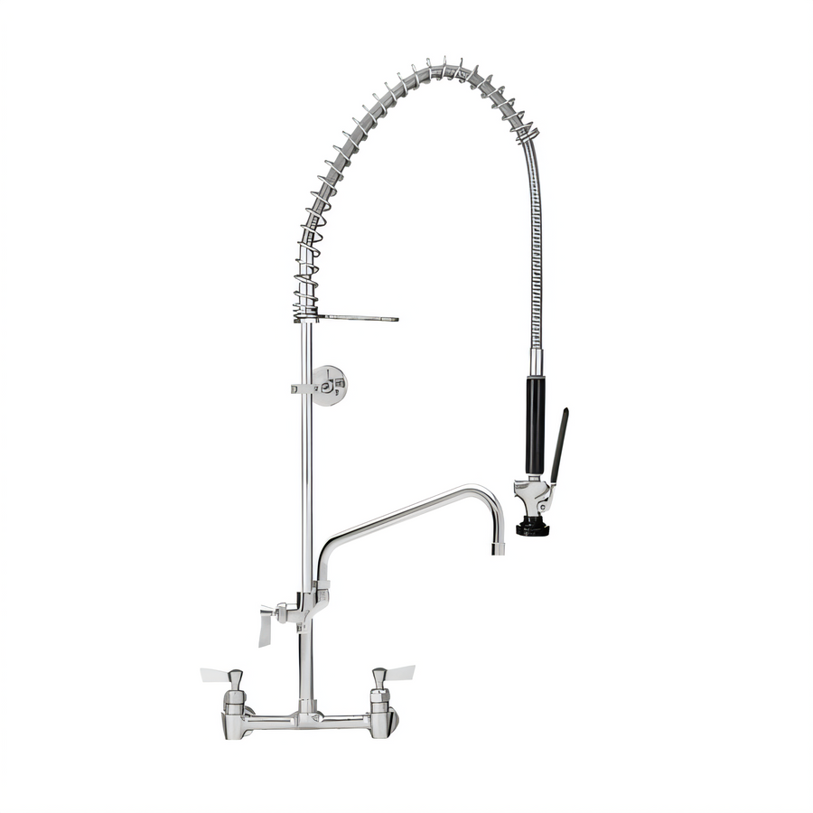 Product image #1 for Fisher Stainless Steel 8-Inch Backsplash Pre-Rinse Unit with Add-On Faucet and 12-Inch Swing Spout