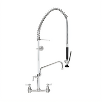 Fisher Stainless Steel 8-Inch Backsplash Pre-Rinse Unit with Add-On Faucet and 12-Inch Swing Spout