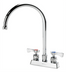 Thumbnail image #1 for Krowne Royal Series 4-Inch Center Deck Mount Manual Faucet with 8-1/2-Inch Gooseneck Spout and Wristblade Handles