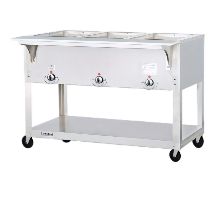 Product image #1 for Aerohot 44-3/8-Inch Wide Portable Electric Steamtable Hot Food Unit with 3 Sealed Wells and Carving Board