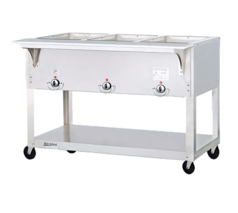 Product image #1 for Aerohot 44-3/8-Inch Wide Portable Electric Steamtable Hot Food Unit with 3 Sealed Wells and Carving Board