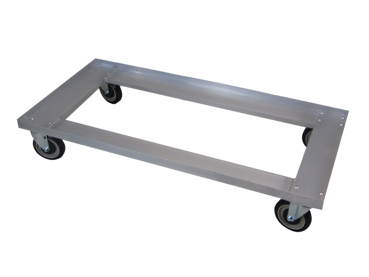 Product image #2 for Double-Wide Aluminum Glass Rack / Milk Crate Dolly with 5-Inch Swivel Casters for (2) 20" x 40" Racks
