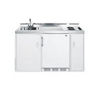 Thumbnail image #1 for Summit Commercial C60EL 60-Inch All-in-One Kitchenette with 2-Burner Electric Coil Cooktop, Sink, and 5.1 Cu. Ft. Refrigerator-Freezer