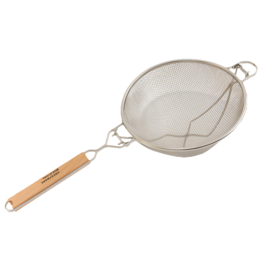 Product image #1 for Crestware 12 Inch Heavy Duty Double Mesh Strainer with Wood Handle