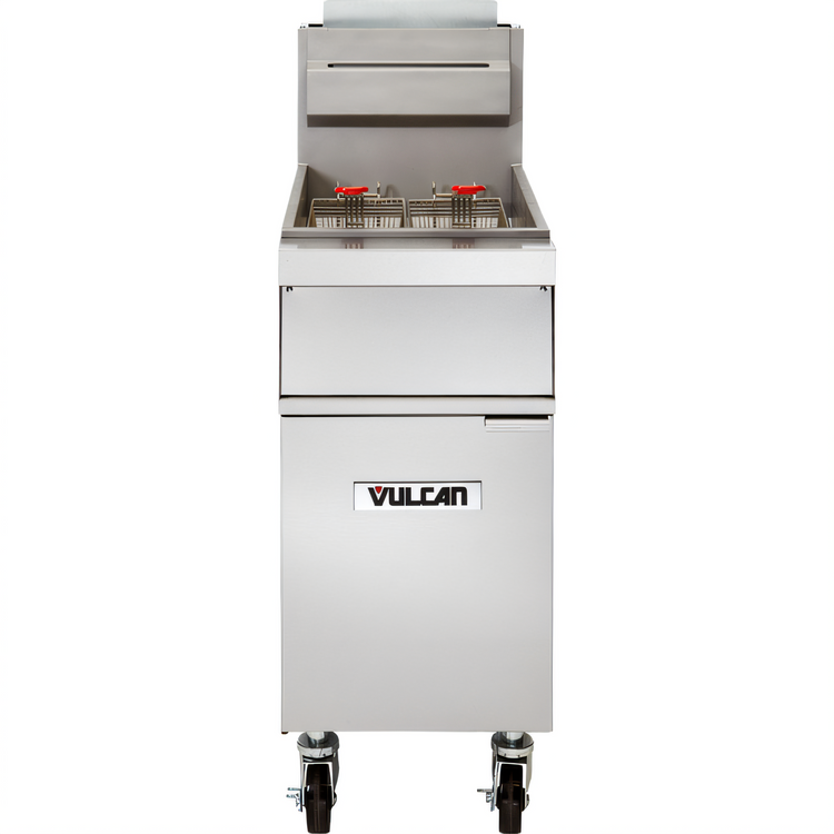Product image #1 for Vulcan Free-Standing Stainless Steel Gas Fryer, 45-50 lb Capacity, Millivolt Controls