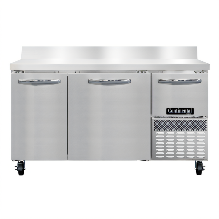 Product image #1 for Continental Refrigerator FA60SNBS 60" Shallow Depth Worktop Freezer with Solid Doors