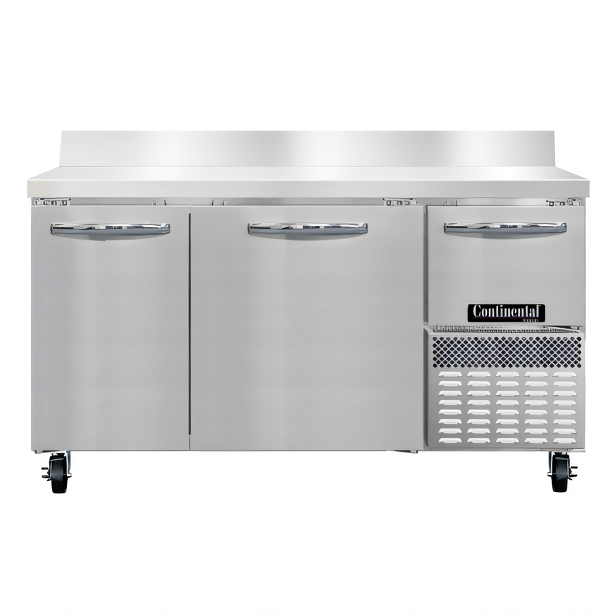 Product image #1 for Continental Refrigerator FA60SNBS 60" Shallow Depth Worktop Freezer with Solid Doors