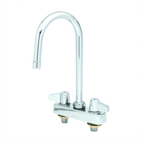 Equip 4-Inch Centers Deck Mount Workboard Mixing Faucet with 3-Inch Swivel Gooseneck Spout