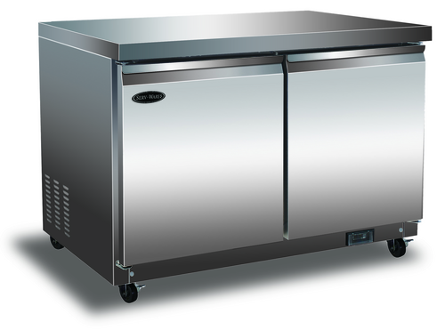 Product image #1 for Serv-Ware 48-Inch Two-Section Undercounter Refrigerator, 12 Cu. Ft., Self-Contained Rear-Mounted, Stainless Steel