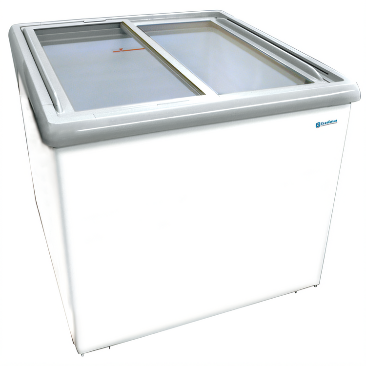 Product image #1 for Excellence Commercial Products Dual Temp Open Chest Refrigerator/Freezer with Sliding Glass Doors, 8.3 Cu. Ft.
