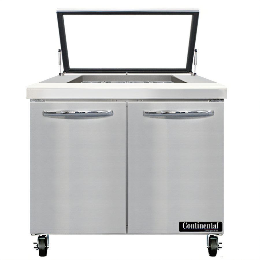 Product image #1 for Continental Refrigerator SW36N12M-HGL 36" Mighty Top Sandwich Unit with Hinged Glass Lid