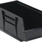 Thumbnail image #1 for Quantum QUS230BR Stacking or Hanging Shelf Bin, Black, 5-1/2"W x 10-7/8"D x 5"H, Anti-Slide Lock, Divider Slot