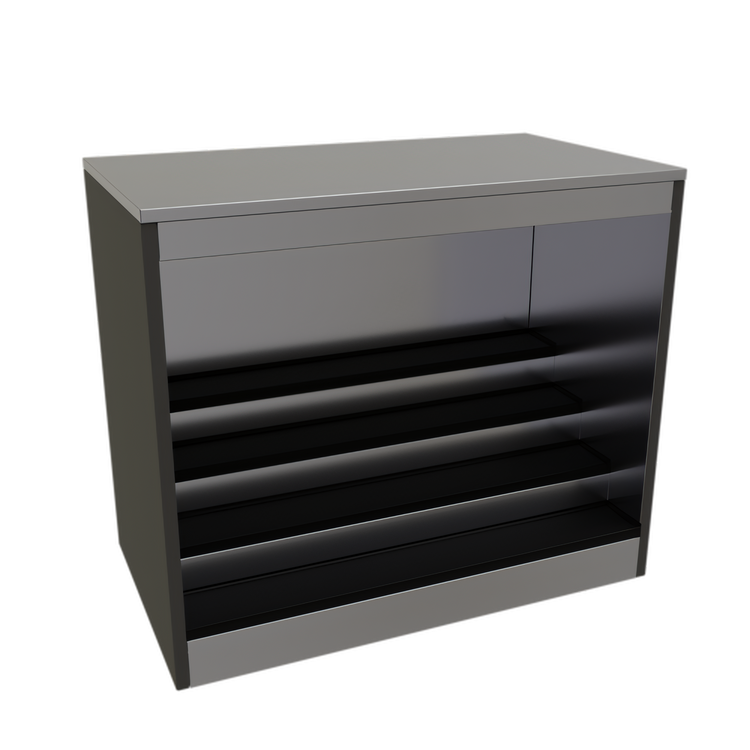 Product image #1 for Glastender Open Front Back Bar Liquor Display Cabinet with 3-Step LED Shelves, 42 Inch Wide