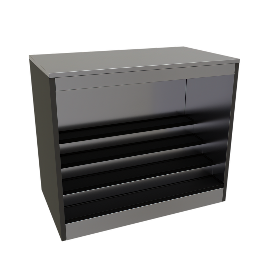 Product image #1 for Glastender Open Front Back Bar Liquor Display Cabinet with 3-Step LED Shelves, 42 Inch Wide