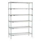 Thumbnail image #1 for Metro Super Erecta SEZ-184874C-S-42 6-Tier Stationary Wire Shelving Starter Unit, 48"W x 18"D x 74"H, Chrome